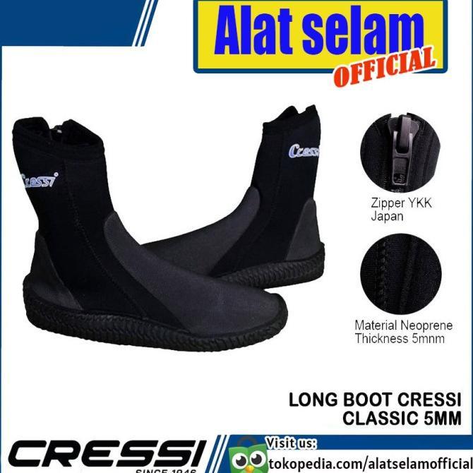 Gambar Long Boot Diving Cressi Classic Booties 5mm Sepatu Selam Karang Scuba - NO. 1 38-39 dari Gift of Bles undefined Tokopedia