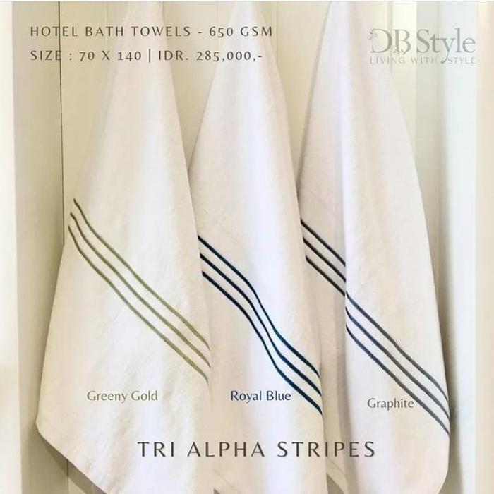 Gambar Handuk Hotel / Bath Towel - Tri Alpha Stripe - Gold, 80 x 150 dari Klasik.home undefined Tokopedia