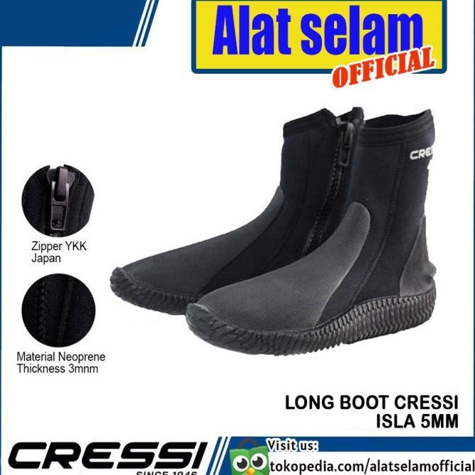 Gambar Long Boot Diving Cressi Isla Titan Booties 5mm Sepatu Karang Selam - Hitam, NO 0 36-37 dari Gift of Bles undefined Tokopedia