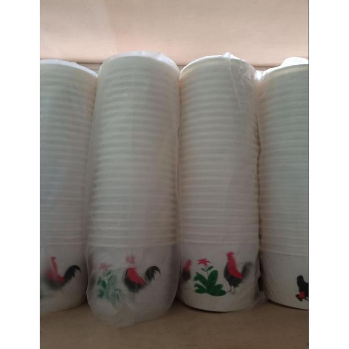 Jual Paper Bowl Cup Mangkok Mangkuk Ayam Jago Isi 25 Pcs Kertas Bakso ...