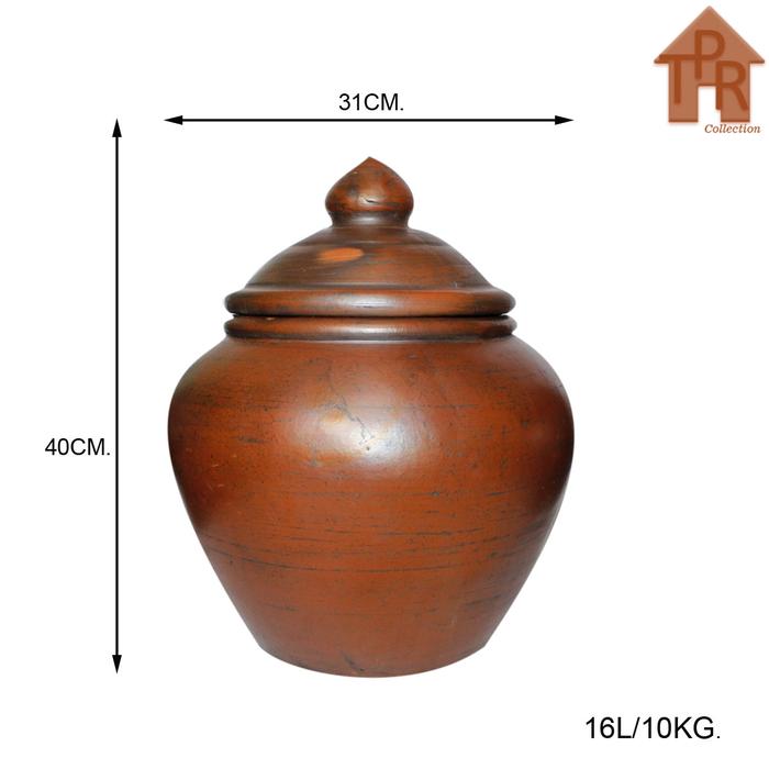 Gambar Gerabah - Gentong Beras Tanah Liat Natural / Tempat Beras natural - 16 liter / 10kg dari Toko Pernik Rumah undefined Tokopedia