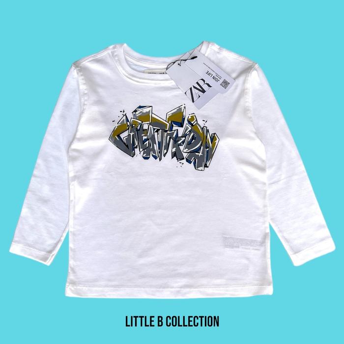 Gambar Zra kaos tangan panjang anak laki-laki - putih 1, 6y dari Little B Collection undefined Tokopedia