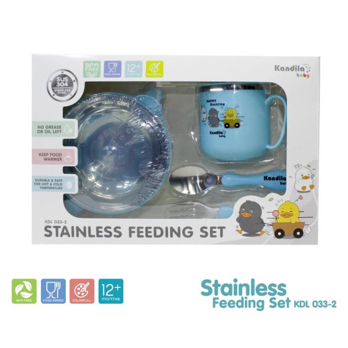 Gambar Kandila KDL033-2 Stainless Feeding Set - Alat Makan Anak Bayi - Blue dari Baby Wise Surabaya undefined Tokopedia