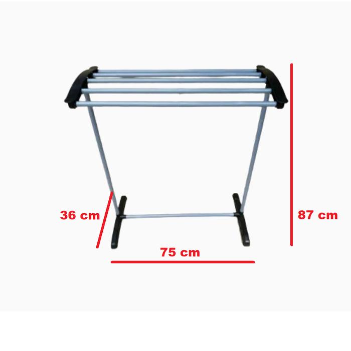 Gambar Stainless Steel Towel Hanger / Jemuran Handuk Pakaian Lipat - CH15 Hitam, dengan bubble dari Tristan Store Surabaya undefined Tokopedia