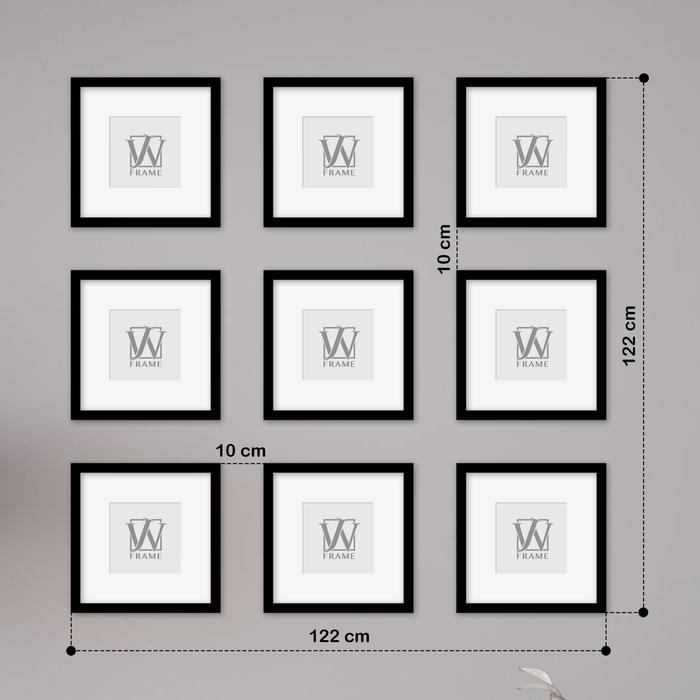 Gambar WALL FRAME PHOTO KOLASE SET 30x30 cm BLACK AND WHITE - Frame Saja, Putih dari Waliyan Jaya undefined Tokopedia