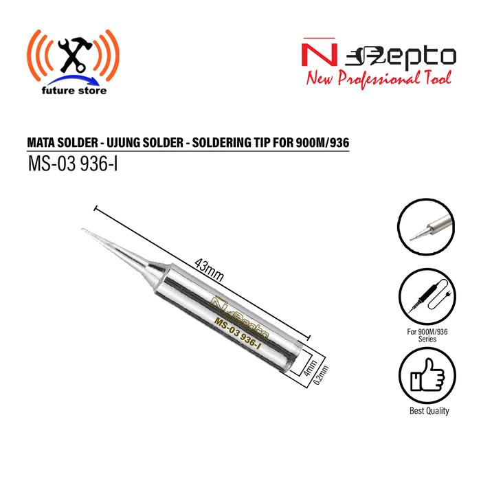 Gambar Nepto MS-03 Series Mata Solder Solder Tip Silver Ujung Solder Original - MS-03 936-I dari future store undefined Tokopedia