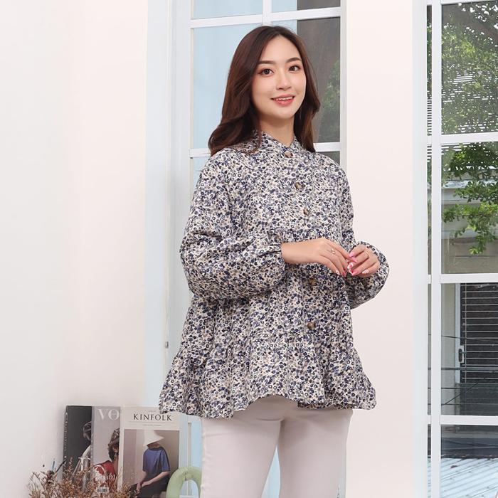 Gambar Pfw Fashion - Mirsany Blouse Atasan Wanita Katun - Sakura Navy, L dari PFW FASHION undefined Tokopedia