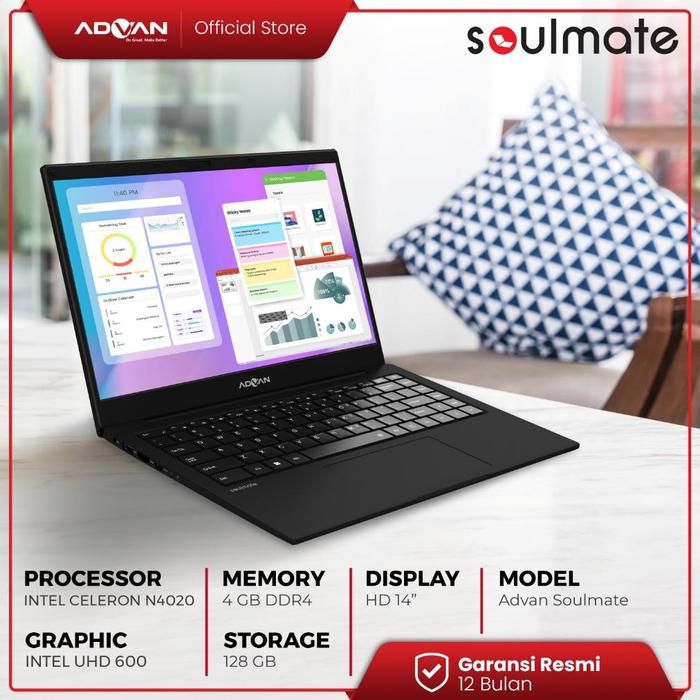 Gambar All New Goods ADVAN Soulmate Celeron N4020 4GB 128GB 256GB 384GB W11 - BLACK, 4GB / 128GB dari juhasga undefined Tokopedia