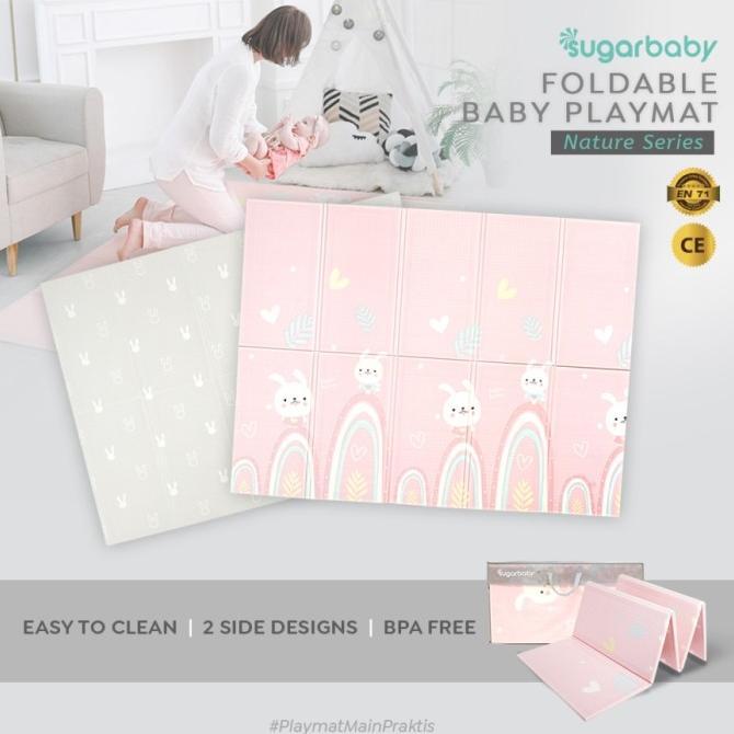 Gambar NEW PRODUCT SUGAR BABY FOLDABLE PLAYMAT RUANI CELL889 - PINK GREY dari RUANI CELL889 undefined Tokopedia