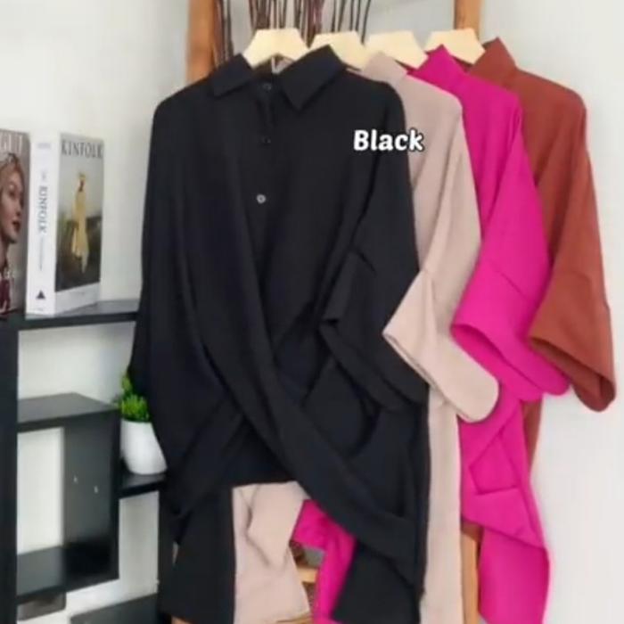 Gambar Blouse Wanita Jumbo Baju Wanita Korean Style Lengan Panjang - BLACK dari BAJU ATASAN MODERN undefined Tokopedia