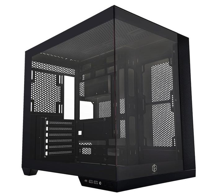 Gambar CUBE GAMING KNOMA BLACK/ WHITE | casing Atx  dual chamber usb C promo - Hitam dari desktop1 undefined Tokopedia