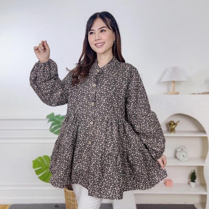 Gambar Pfw Fashion - Mirsany Blouse Atasan Wanita Katun Variasi Baju Panjang - Hitam Sakura, L dari PFW FASHION undefined Tokopedia