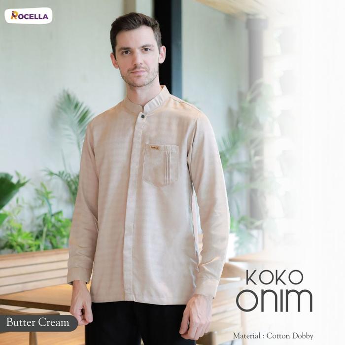 Gambar Baju Koko Muslim Pria Dewasa Lengan Panjang Ukuran Jumbo By Rocella - Butter Cream, S-M dari Rocella Store ID undefined Tokopedia