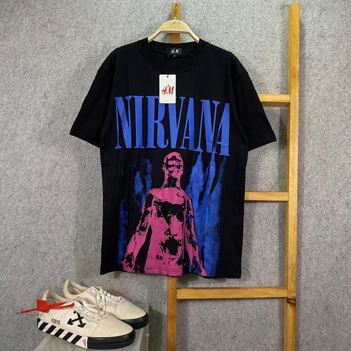 Gambar Kaos Tee T-shirt Baju H&M NIRVANA Premium Authentic Full Tag & Label - Hitam, L dari ROUTE88stor undefined Tokopedia