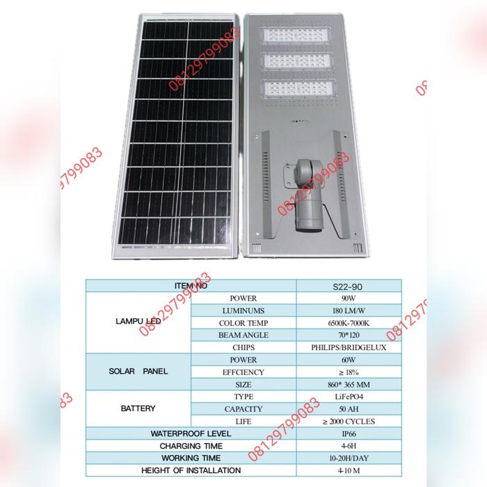 Gambar lampu jalan led tenaga solar panel surya pju aluminium 90w 150w 180w - SOLAR 90 W, PJU SOLAR ALM dari Deltaled undefined Tokopedia