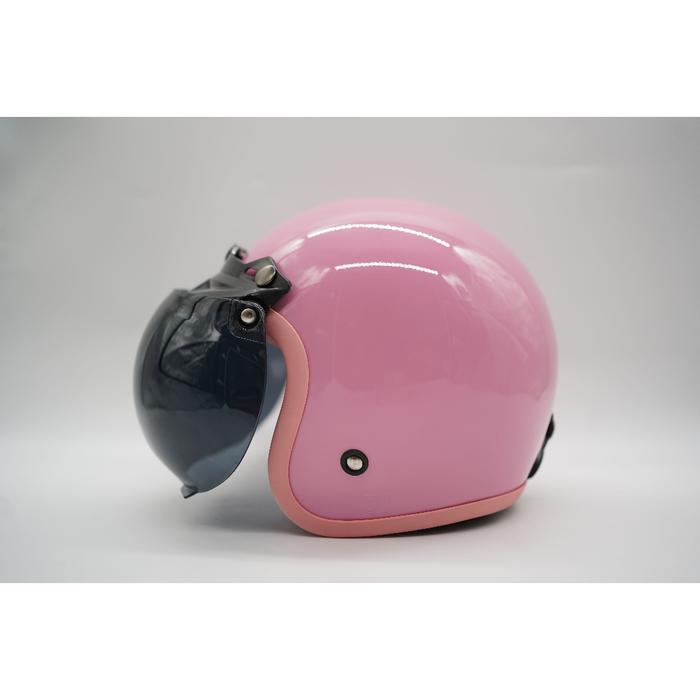 Gambar HELM BOGO PASTEL CAMELIA UNTUK ANAK-ANAK - PINK, DATAR SMOKE dari RVM BERKAH HELMETS undefined Tokopedia