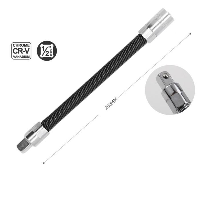 Gambar Sambungan CR-V Elastis Flexible Adaptor Kepala Kunci Pas Shock Ratchet - 1/2 Inc Hitam dari MY LAB OFFICIAL undefined Tokopedia