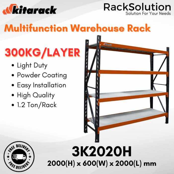 Gambar Rak Gudang Besi 300kg / Layer Light Duty Starter Rack 2 Meter Hitam - Merah, 3 Layer dari Racksolution undefined Tokopedia