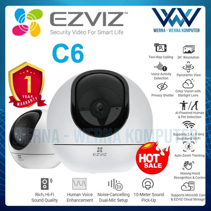 Jual EZVIZ C6 Smart WiFi CCTV IP Camera 4MP 2K HD Dome 360 PAN TILT ...