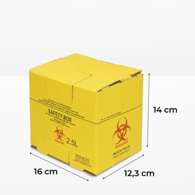 Gambar Safety Box Tempat Sampah Medis 2.5 L 5 L 8 L 12.5 Liter - 2.5 L dari Jaya Alkess undefined Tokopedia