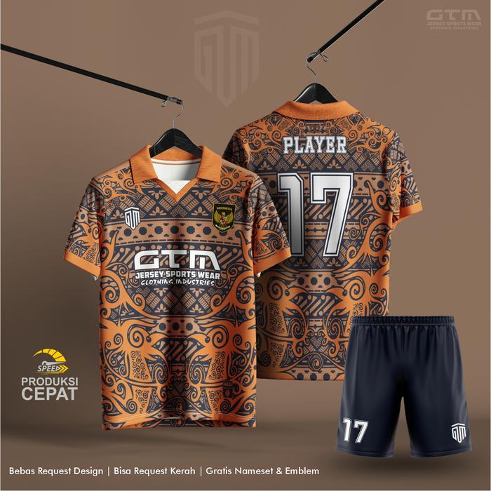 Gambar JERSEY BOLA FUTSAL MOTIF DAYAK TERBARU KERAH RETRO~FREE CUSTOM DESIGN - SETELAN, S dari GTM SPORTS WEAR OFFICIAL undefined Tokopedia