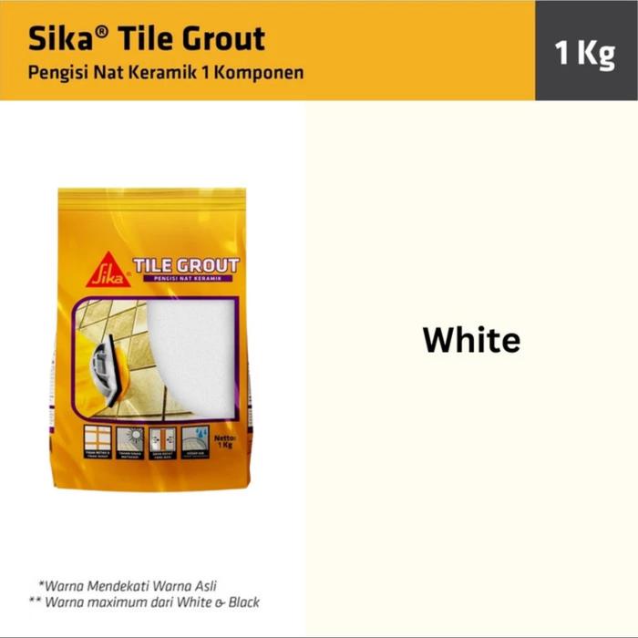 Gambar Sika Tile Grout 1kg nat keramik | Tilegrout semen nat cat coating aquaproof anti bocor rembes naad granit nad lantai kamar mandi waterproof lem - Putih dari Aneka Bangunan Surabaya undefined Tokopedia