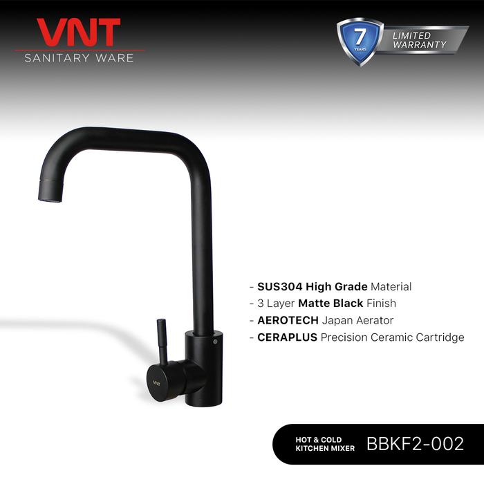 Gambar VNT Keran Dapur Panas Dingin Stainless Hitam Kran Cuci Piring Hot Cold dari VNT Sanitary Indonesia. undefined Tokopedia