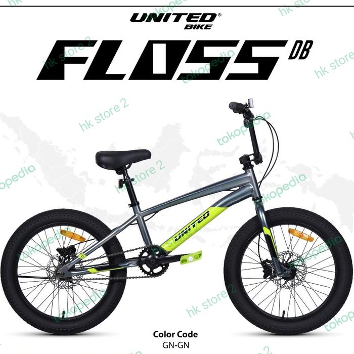 Gambar sepeda bmx 20 inch united FLOSS DB - GY.BK.RD dari Hk store2 undefined 4 Tokopedia