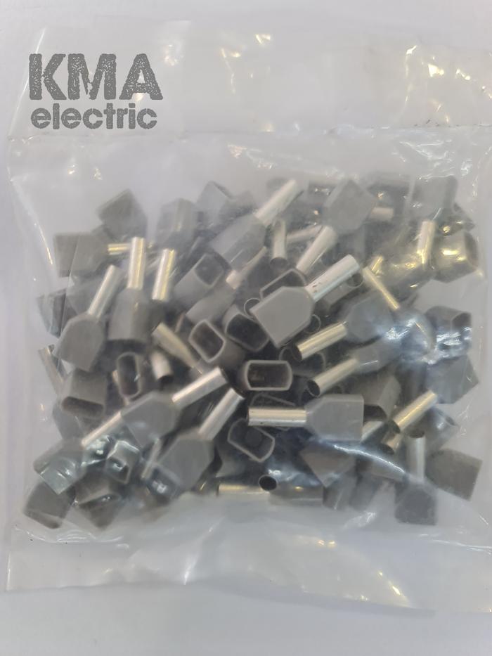Gambar scun ferrules / skun ferrules double / twin cord end - 4mm x 2/grey dari KMA electric undefined Tokopedia