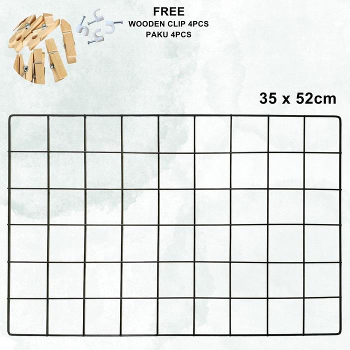 Gambar Wire Grid Wall Mesh HITAM PUTIH 35*52cm Rak Gantung Memo - Hitam dari Goodlight.sby undefined Tokopedia