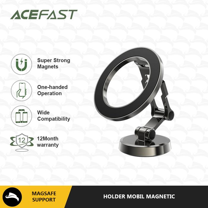 Gambar ACEFAST D20 CAR PHONE HOLDER HANDPHONE HP MOBIL MAGSAFE MAGNETIC - METAL GREY dari KoboiTech undefined Tokopedia
