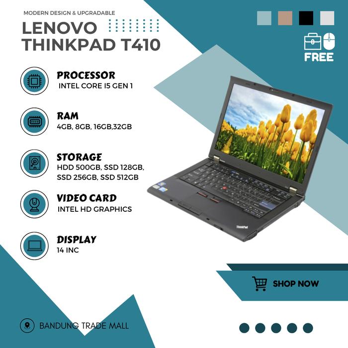 Jual Laptop Lenovo Thinkpad T410 Core i5 RAM 8gb SSD 240 layar 14