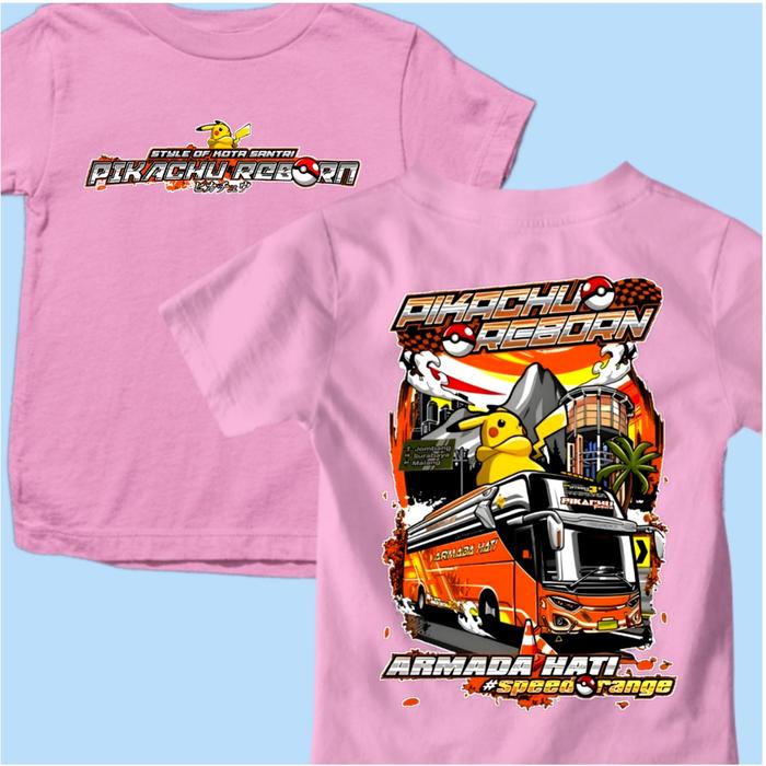 Gambar Kaos Anak Pikachu Reborn Armada Hati Bus Mania Terbaru Pilih Motif - pink, S dari Zhat Colection undefined Tokopedia