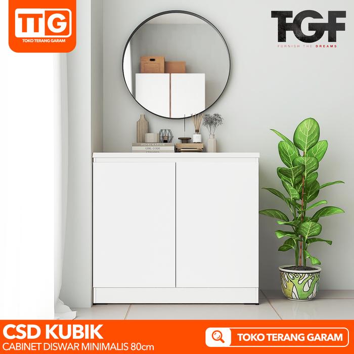 Gambar TGF Cabinet / Diswar / Lemari Rak / Bufet 2 Pintu Serbaguna CSD KUBIK - Full - White dari Toko Terang Garam undefined Tokopedia
