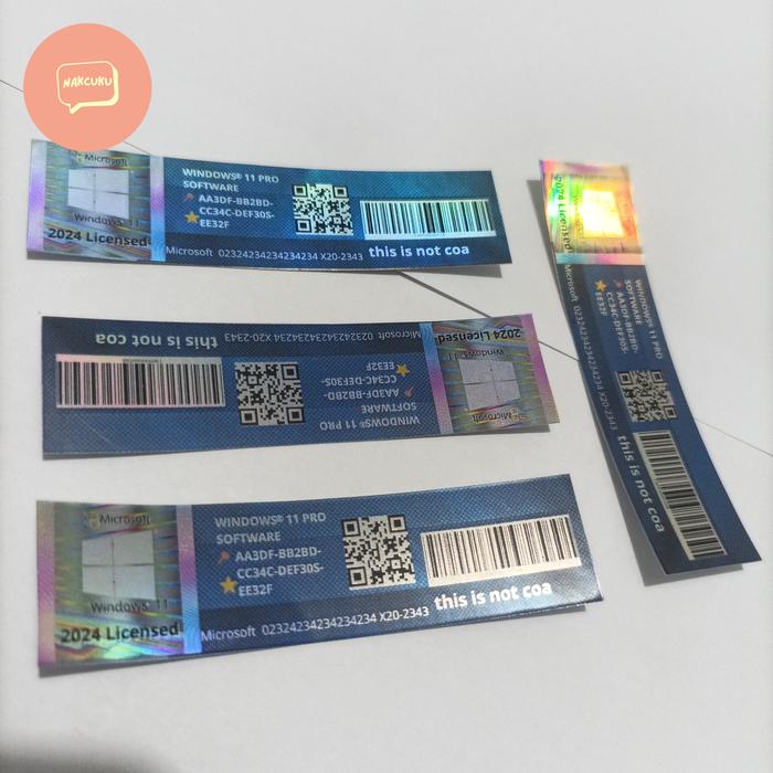 Gambar Stiker Laptop Komputer Hologram COA WINDOWS 11 (FAKE LICENSE) 2024 - PRO Blue dari nakcuku undefined Tokopedia