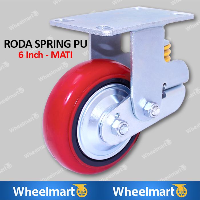 Gambar Roda Troli Spring PU 6 inch - Heavy Duty - Rigid (Mati) dari WheelmartJKT undefined Tokopedia