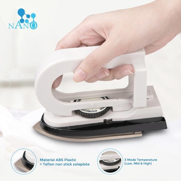 Gambar Setrika Mini Travel Dry Iron, Detachable handle Setrika Lipat Mini - Putih, (GR1THN)MODELBR dari WScollectionshop12 undefined Tokopedia