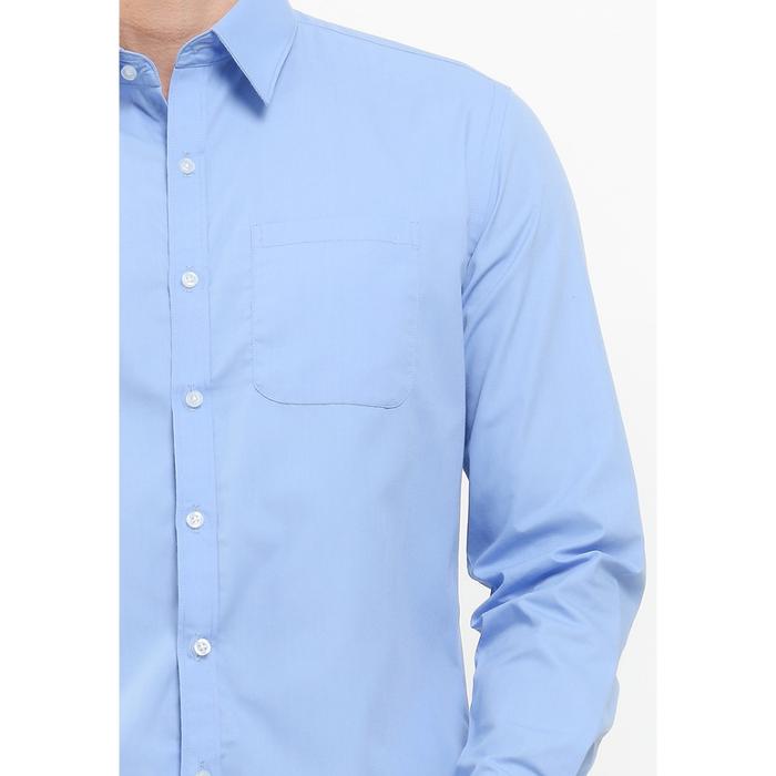 Gambar LORIENT Kemeja Basic Polos Slim Fit Lengan Panjang Biru Muda - M dari The Blanket shop undefined Tokopedia