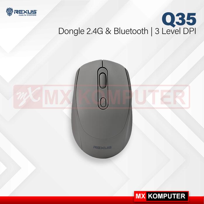 Gambar Rexus Mouse Wireless Office Q35 Silent Click - Abu-abu dari MXKomputer_NEW undefined Tokopedia