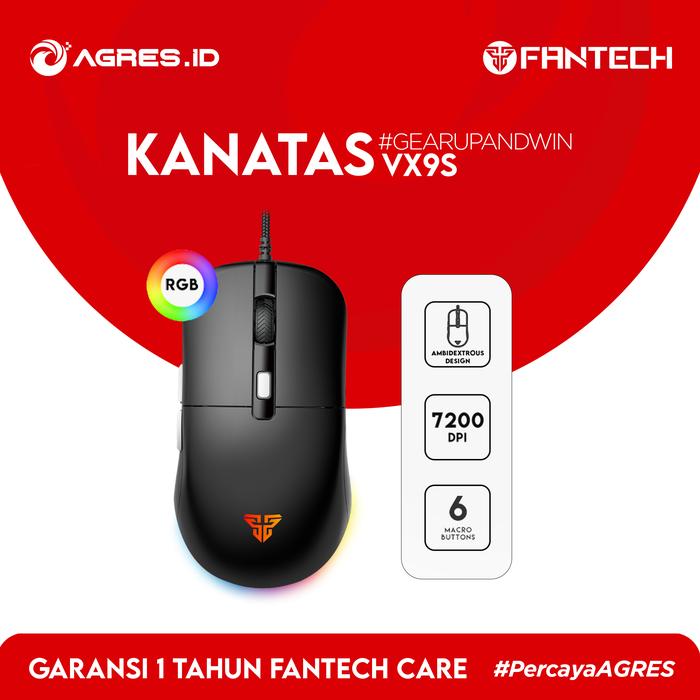 Gambar Fantech KANATA S VX9S | Ambidextrous Wired Gaming Mouse - Black dari AGRES ID JOGJA undefined Tokopedia