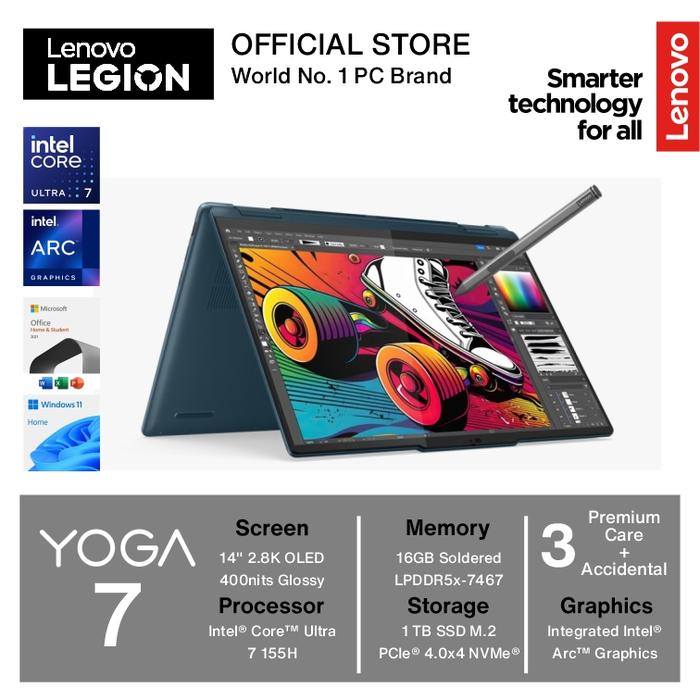 Gambar LENOVO YOGA 7 2-in-1 14IML9 ULTRA 7 155H 16GB 1TB W11 OHS OLED - NON BUNDLE dari Lenovo Legion Official undefined Tokopedia