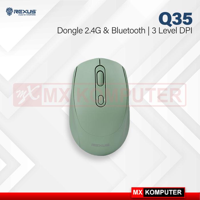 Gambar Rexus Mouse Wireless Office Q35 Silent Click - Hijau dari MXKomputer_NEW undefined Tokopedia