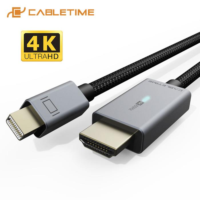 Gambar Kabel Mini DisplayPort DP to HDMI 4K UHD Thundebolt 2 Cabletime - CD46, 1M dari XLink Surabaya Kota Surabaya Tokopedia
