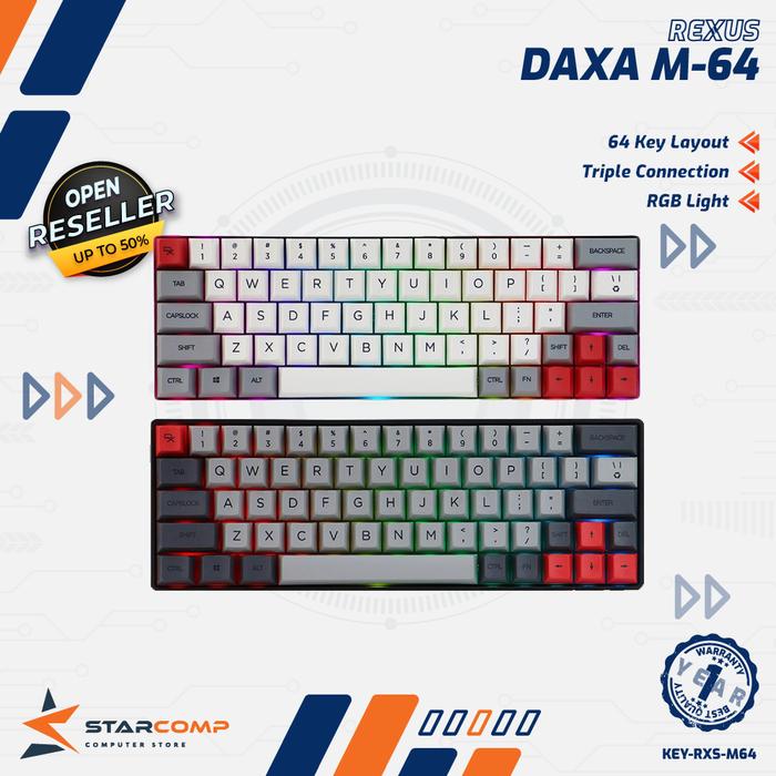 Gambar Rexus Daxa M64 / M-64 Classic Gaming Mechanical Wired Keyboard dari Starcomp Origin undefined Tokopedia