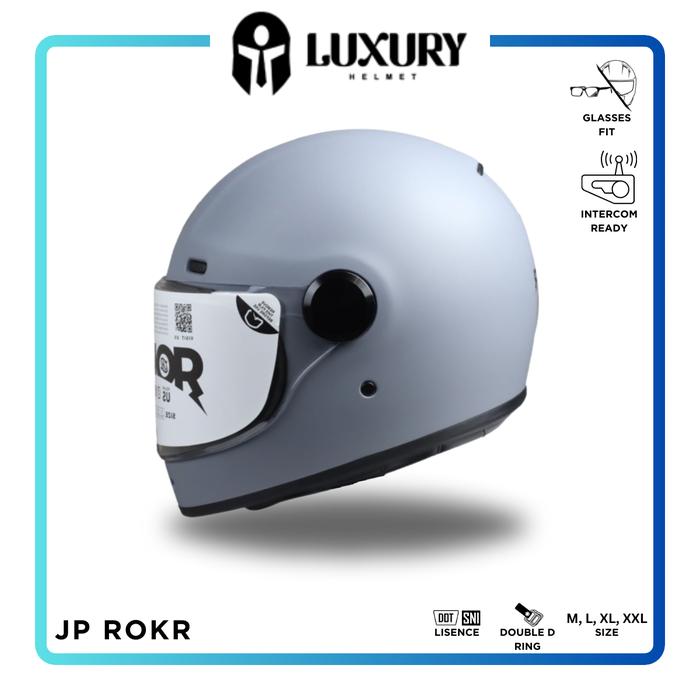 Gambar Helm JP - Rokr - Solid - Fullface - GorillaGreyDoff, M dari LuxuryHelmet undefined Tokopedia