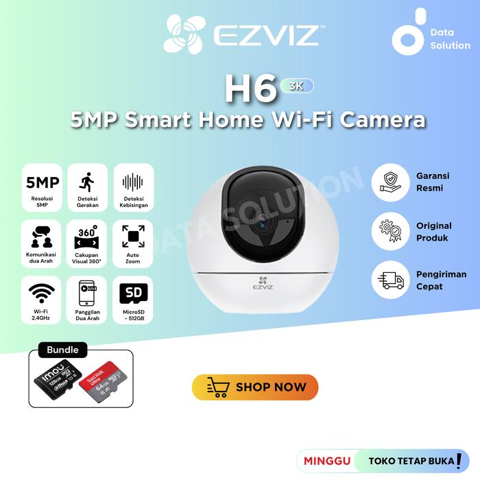 Gambar Ezviz H6 5MP 3K+ Smart Home Wifi Camera Indoor - H6 ONLY  dari Data Solution Shop undefined Tokopedia
