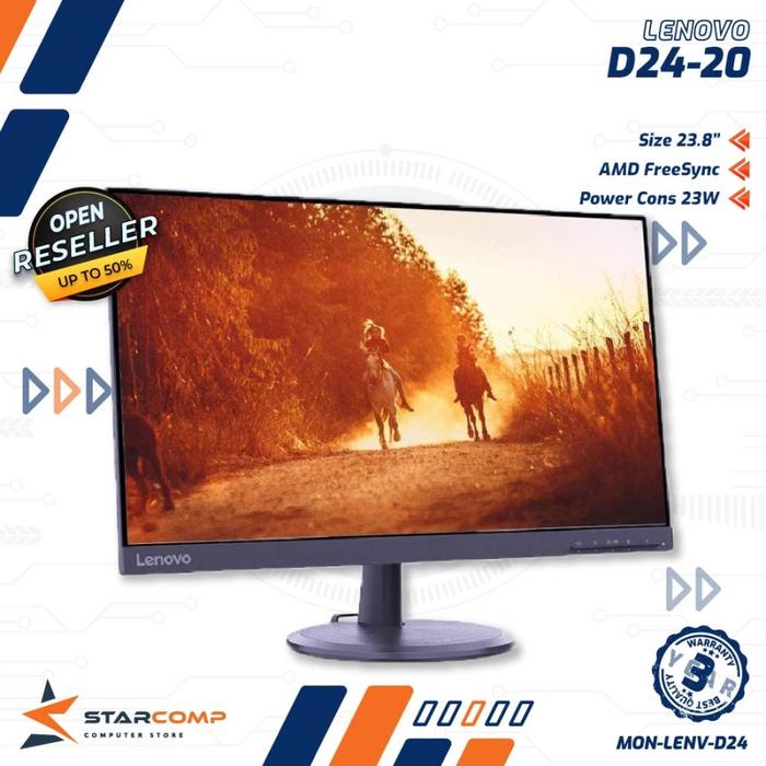 Gambar Monitor LED Lenovo D24 D24-20 24" VA 1080p HDMI VGA 75Hz FreeSync dari Starcomp Origin undefined Tokopedia