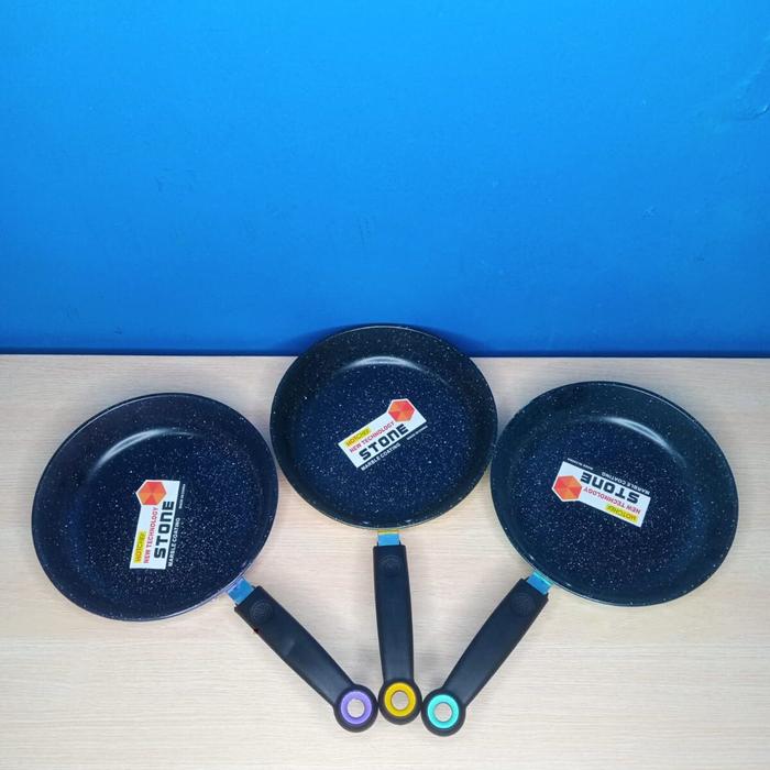 Gambar AVEN Teflon Marble Black Frying Pan Wajan Bulat Bahan Tebal 18Cm 20Cm - TEFLON, 20CM UNGU dari Aven Indonesia undefined Tokopedia