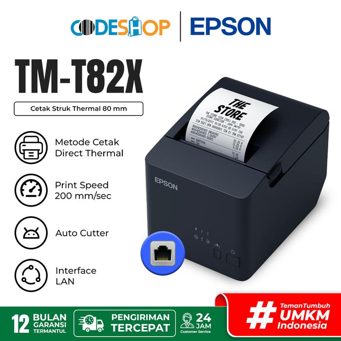 Gambar Printer Termal Epson TMT-82X Print Nota Kasir 80 mm USB - LAN/ETHERNET dari Codeshop Indonesia undefined Tokopedia