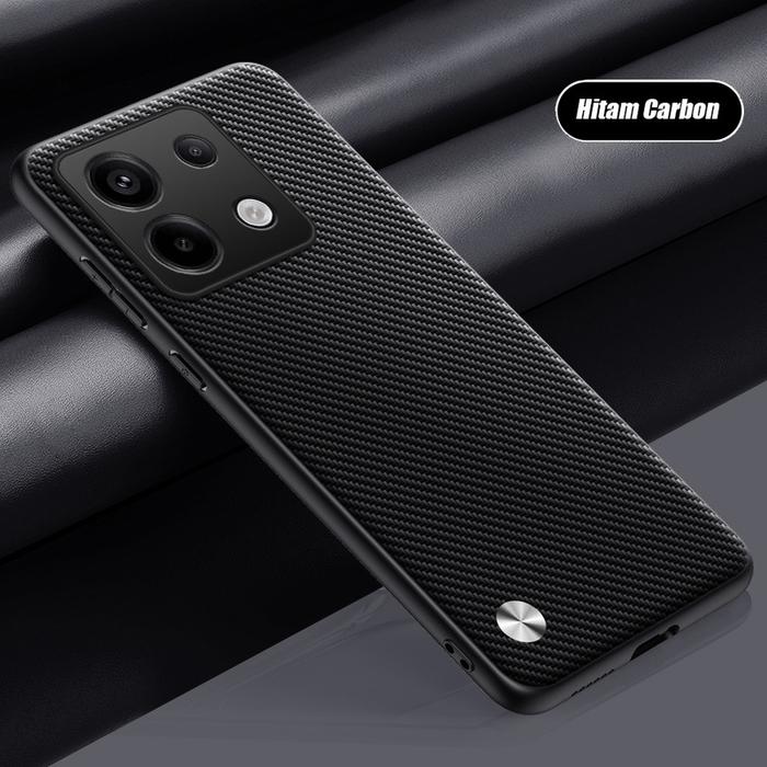 Gambar Case Xiaomi Redmi Note 13 Pro 5G Case Leather Code Hard Cover - Hitam Carbon dari Nusacase undefined Tokopedia